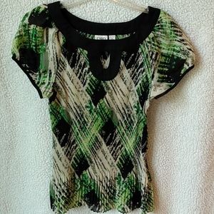 Cato shirt M green black and beige